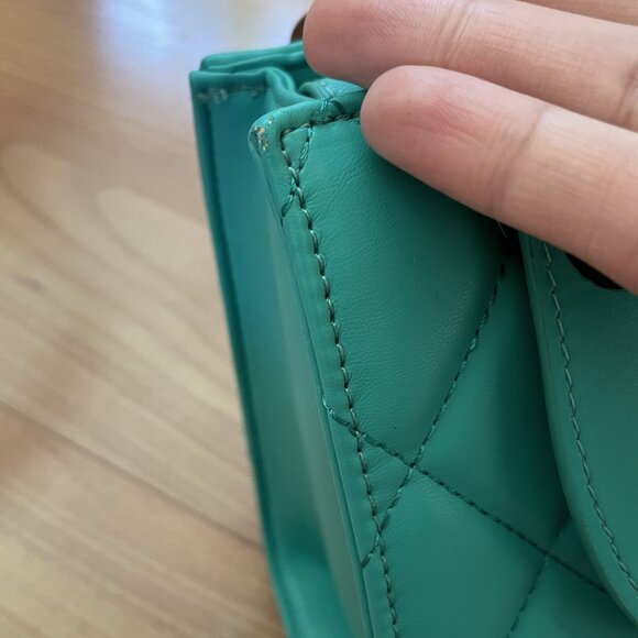 FIRM. $129 Badgley Mischka Diamond Purse, Vegan Leather Studded Branded Gunmetal - Picture 10 of 14